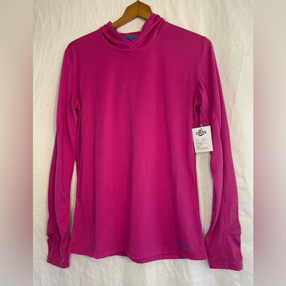 Hot Chillys Women’s long sleeve hooded Top with thumb holes New With Tag size M - Picture 1 of 10